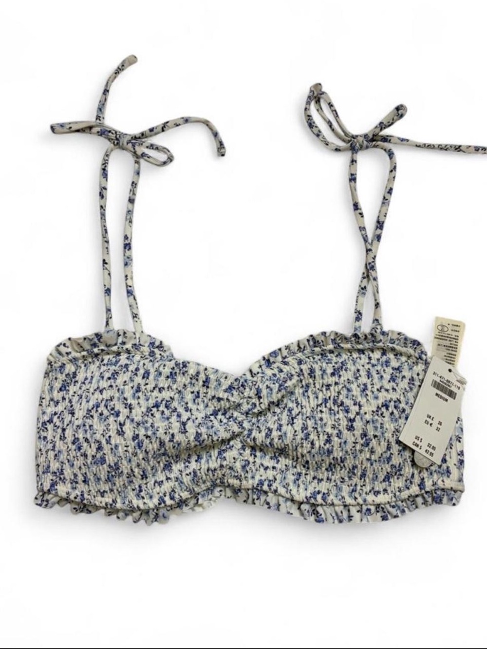 HOLLISTER- white/blue floral bikini -Size : M.